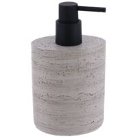Distributeur a savon en polyresine effet beton 380ml- gris - Tendance