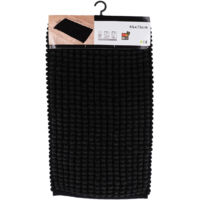 Tapis de salle de bain Noir en Polycoton 45 x 75 cm - TENDANCE