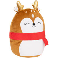 Déco de Noël Peluche Renne marron et rouge H 35 cm - Feeric Christmas