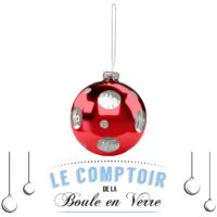 Boule de Noël Verre 80 mm Ho Ho 2 Assortiments - Feeric lights & christmas