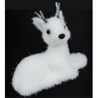 Sujet renne floqué polystyrène avec bois H.12cm - Feeric lights & christmas