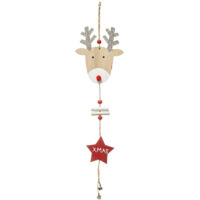Déco de Noël Renne avec déco en Bois H 45 cm - Feeric Christmas