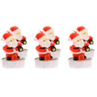 Bougies chauffe-plat de Noël en forme de père Noël, 6 pièces
