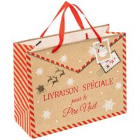 Sac cadeau imprimé moyenne taille Cher père Noël - Feeric lights & christmas