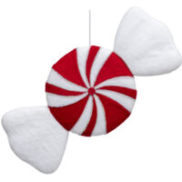 Déco de Noël Bonbon rond rouge et blanc H 60 cm - Feeric Christmas