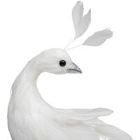 Déco de Noël Grand Paon blanc en plumes H 60 cm - Feeric Christmas