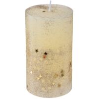 Bougie Or pailleté et étoilée H 12 cm 340 G - Feeric Christmas
