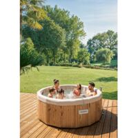 Spa semi rigide 5 à 7 places argile et effet bois - Hespéride