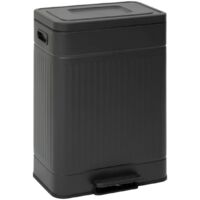 Poubelle nova avec pedale 2x30l noir 45,5x36,5x67 cm - 5five
