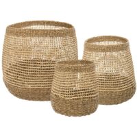 Lot 5 Paniers Muraux Bohème Tissés Main - Décoration Murale Rotin Salon Chambre