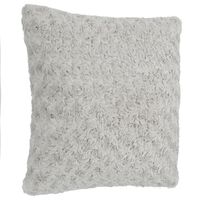 Coussin déhoussable en Fourrure Bouclée Gris clair 45 x 45 cm - Atmosphera