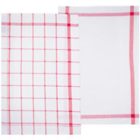 Lot de 2 Torchons en Coton Rouge tradition 45 x 70 cm - Atmosphera