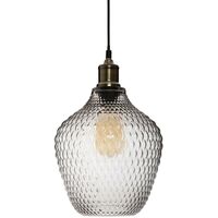 Atmosphera – Suspension en verre fumé 22 cm – Hauteur 25 cm – Douille E27 – Compatible ampoules LED – Design moderne pour intérieur