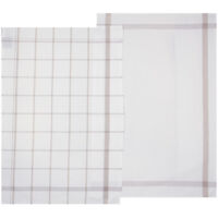 Lot de 2 Torchons en Coton Gris tradition 45 x 70 cm - Atmosphera