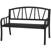 Banc de jardin Alvernia noir en acier traité époxy - Hespéride
