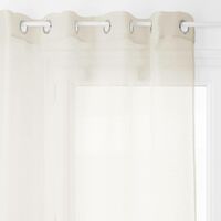 Atmosphera – Voilage Moly beige 135x240cm – 100% polyester – 8 œillets métalliques – Laisse passer la lumière tout en créant une ambiance feutrée