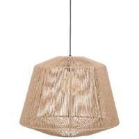 Atmosphera – Suspension en corde beige D 48 cm – Fer et papier naturel – Hauteur ajustable – Douille E27 – Longueur câble 90 cm