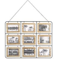Atmosphera – Cadre pêle-mêle recto-verso 64 x 50 cm – 18 photos 10 x 15 cm – MDF, fer, PVC – Chaîne pour accrochage facile