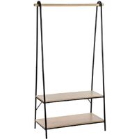 5Five Simply Smart – Portant à vêtements avec 2 étagères en bois MDF et métal – Hauteur 165 cm – Rangement moderne pour vêtements et chaussures