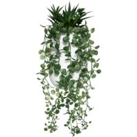 Composition de plantes arificielles Pot en ciment H 33 cm - Atmosphera