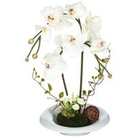 Composition d'orchidées artificielles vase céramique H46cm - Atmosphera créateur d'intérieur