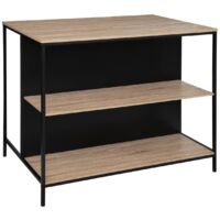 5Five Simply Smart – Îlot de bar avec rangement – Dimensions L. 115 x P. 70 x H. 95 cm – Fibres de bois MDF et métal – Charge max 30 kg