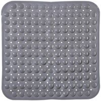 5Five Simply Smart – Tapis de douche antidérapant gris 54 x 54 cm – Fixation par ventouses – Sécurité accrue pour baignoire et douche