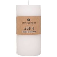 Atmosphera – Bougie cylindrique en cire 7 x H 14 cm – Durée de combustion 50 heures – Décoration intérieure élégante – Ambiance chaleureuse