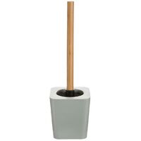 Ac-Deco – Brosse WC en bambou blanc – Poignée en bois – Design naturel – Dimensions 11.6 x 11.6 x 38 cm – Écologique et élégant