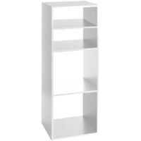 Five – Étagère de rangement 4 cases blanche 100,5 cm – Panneaux MDF – Montage facile – Design moderne pour salon, chambre ou cuisine