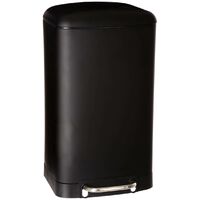 5Five Simply Smart – Poubelle 30 litres métal noir à pédale – Bac amovible pour nettoyage facile – Ouverture silencieuse – Compatible sacs 50L
