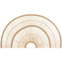 Atmosphera – Déco murale demi-cercle en métal et roseau tressé 160 x 90 cm – Élément décoratif ethnique chic – Installation murale facile