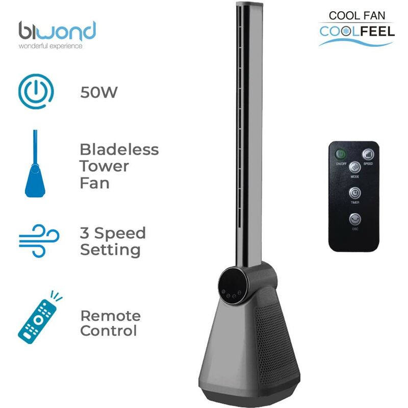 Ventilador Torre Coolfeel Sin Aspas 50w Biwond