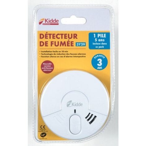 Détecteur de fumée 3Y29 pile A - Kidde