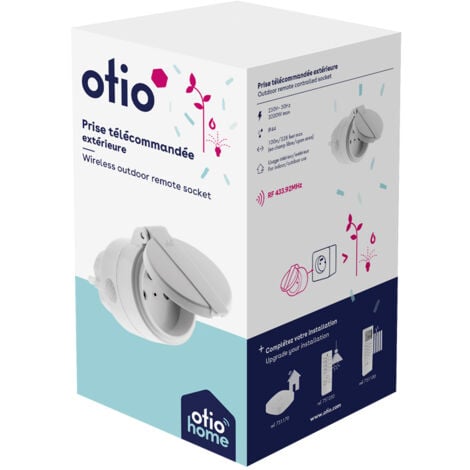Prise connectée d'extérieur pilotable à distance ou avec télécommande - Otio
