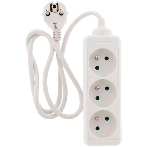 Bloc multiprise 3 prises 2P+T 16A blanc - Zenitech