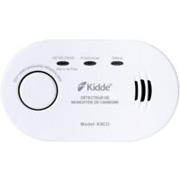 Kidde – Détecteur de monoxyde de carbone 2 piles AA – Installation murale ou plafond – Éclairage LED d'état – Certifié EN-50291-1:2018