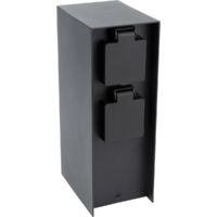 Borne de jardin à fixer 4x16A IP44 - Aluminium Noir - Zenitech