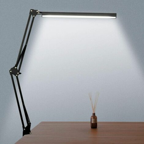 Clamp desk lamp black incl. LED with touch dimmer - Lionard