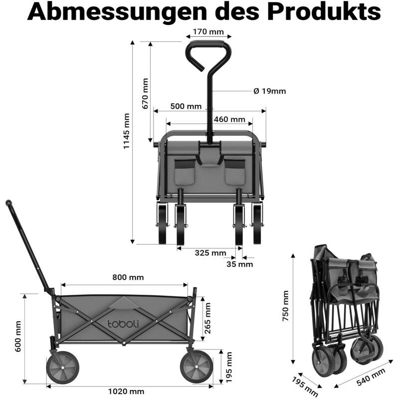 Chariot En Bois Dur Franklin 18x12 Pouces - Capacité 1000 Lb, Modèle 58312, Neuf Sous Emballage