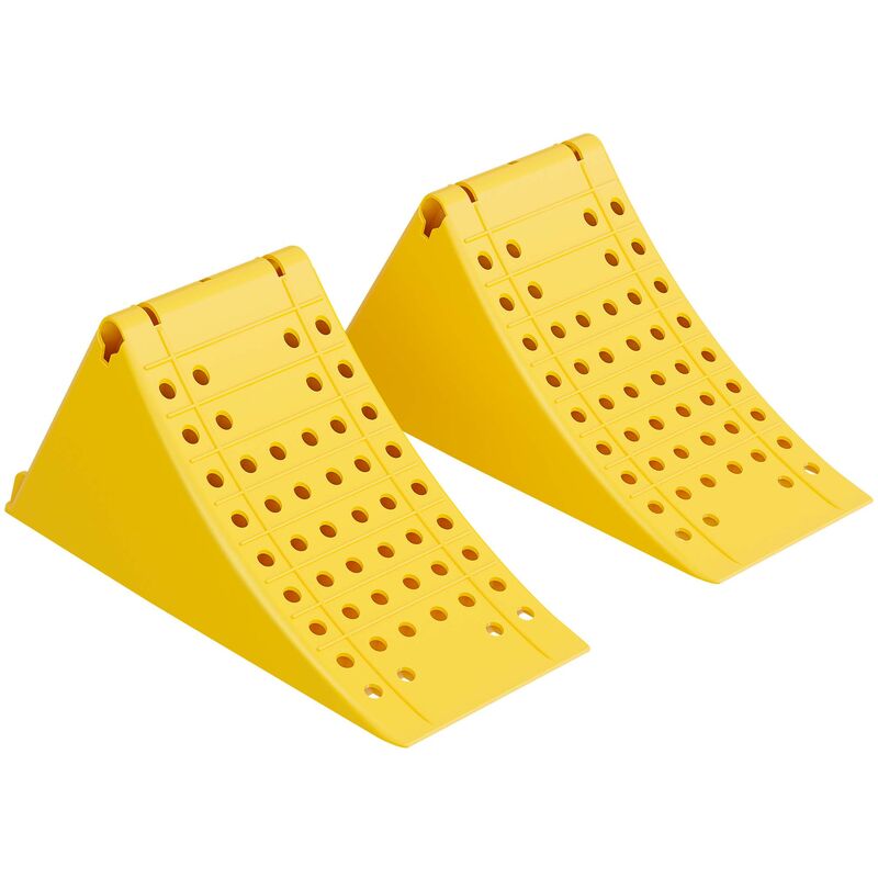 Cales De Roue PE-HD Extra Robustes 6,5 Tonnes/Paire – 478×200×230 Mm – Antidérapantes + Dents Acier Pour Voiture, Camion, Caravane