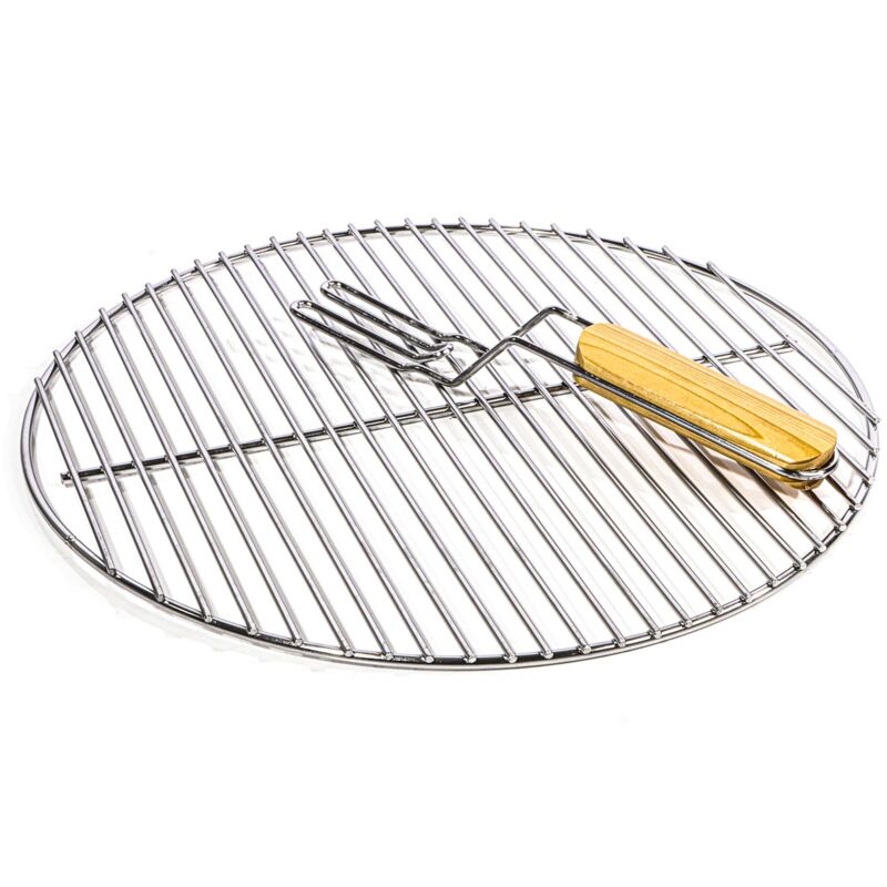 Grille De Barbecue Carrée En Acier Inoxydable 67x40cm - Pour Charbon Ou Gaz - Avec Poignée, Idéale Pour Jardins Et Terrasses