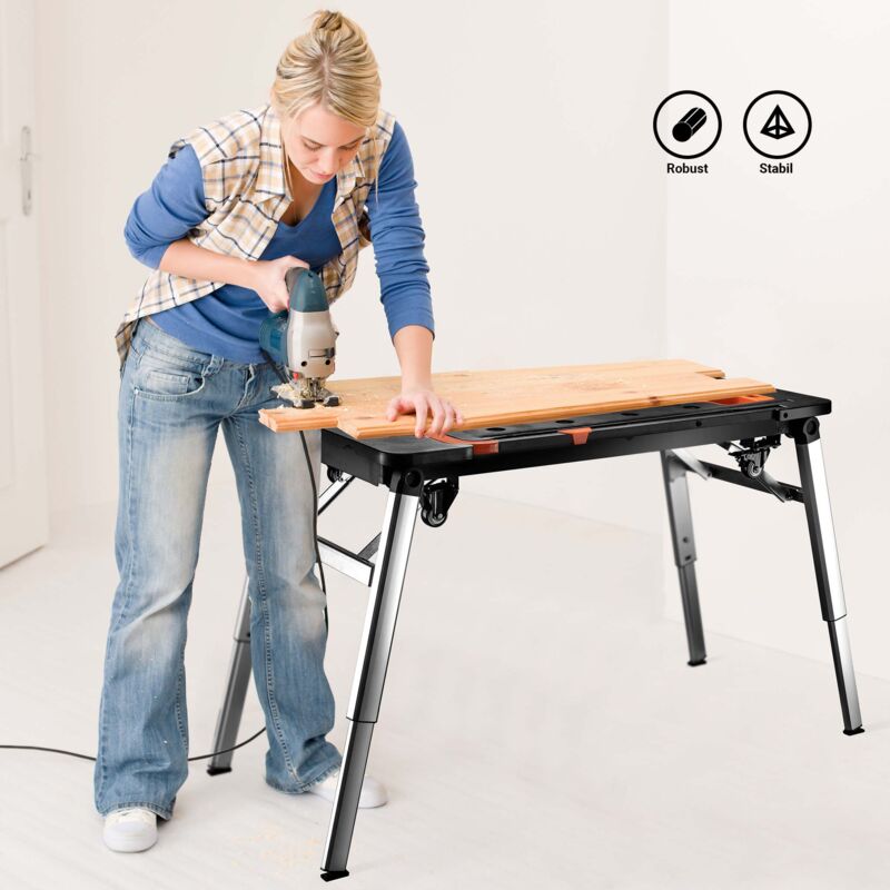 Wiltec Établi Mural Pliant – 912 X 200 X 610 Mm – 50 Kg Max. – En Acier – Verrouillable – Avec Panneau D'accrochage –... à Prix