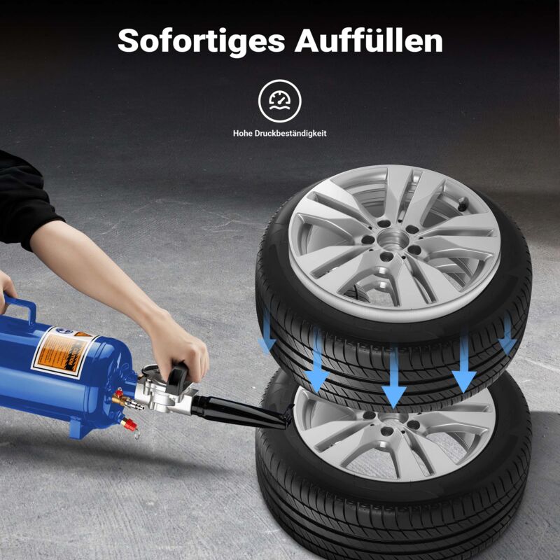 Froulaland Airbooster 20L - Gonfleur De Pneus Portable - Réservoir Air Comprimé Avec Manomètre - Rouge