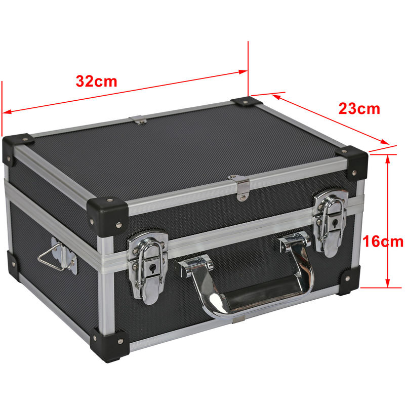 Mallette en aluminium 32x23x16cm Verrouillable Bords renforcés Valise de  rangement Outils DVD Box