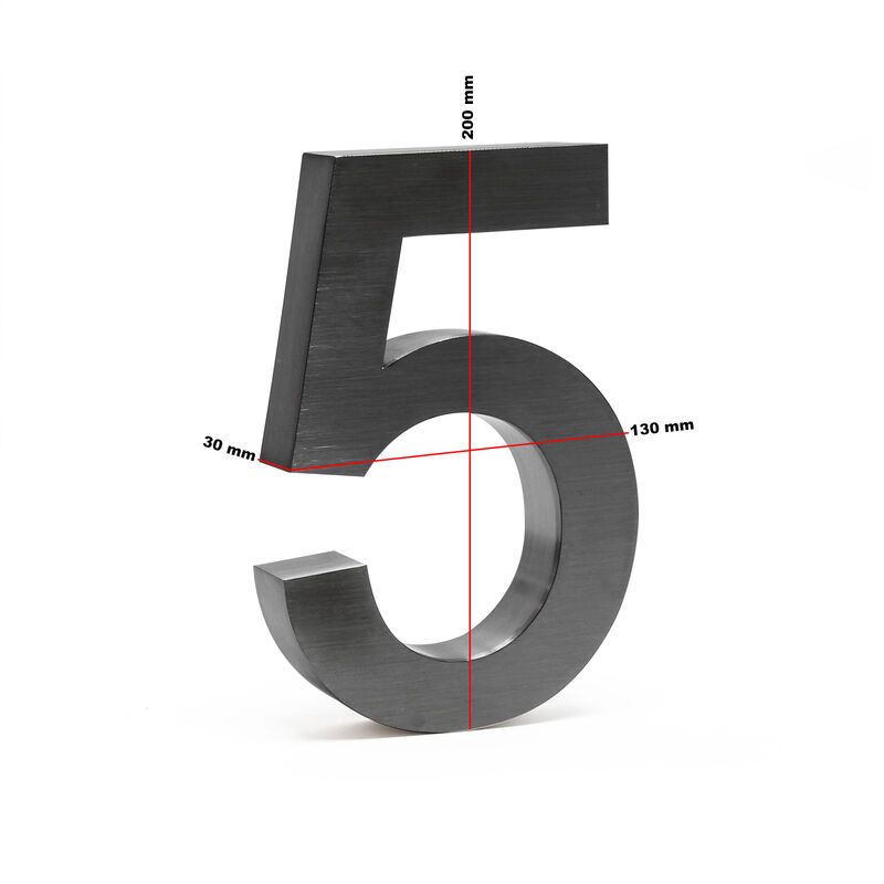Plaque Numéro Maison 20cm Lettre b Design 3D Anthracite