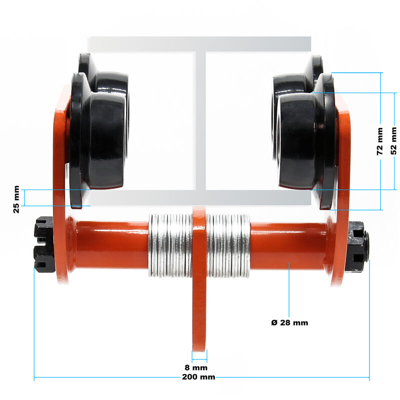 Support roulant MSW - 67,5 à 110 cm - 60 kg - 8 roulements à billes