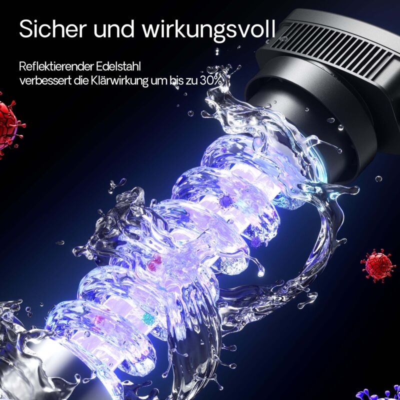 Stérilisateur UV SunSun CUV-324 - Clarificateur Bassin 24W - Pour Étang Jusqu'à 45m³