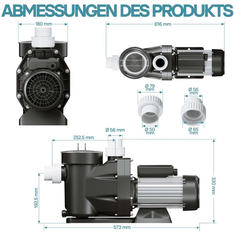 Pompe à Bâche De Piscine T.I.P. CoverOne 1500 AUT - 1300 L/h - Automatique Avec Flotteur - 20W