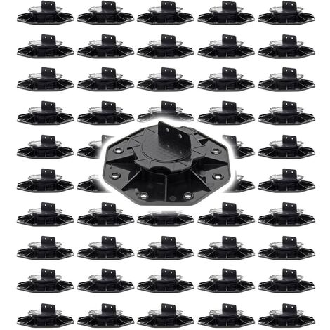 Xpotool – Lot de 50 plots de terrasse – Charge 2700 kg – Hauteur réglable 18-25 mm – Polypropylène résistant aux intempéries – Pour installation extérieure durable